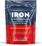 Iron Tablets High Strength 14mg - 365 Tablets, 12 Months Supply - Vegan Iron Supplements for Women and Men - Ferrous Fumarate Energy Tablets, Reduces Tiredness and Fatigue - UK Made Iron Vitamin