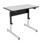 Calico Designs Adapta Height Adjustable Office Desk, All-Purpose Utility Table, Sit to Stand up Desk Home Computer Desk, 23" - 32" in Powder Coated Black Frame and 1" Thick Grey Top, 36 Inch