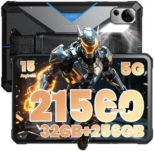 FOSSIBOT DT3 10.4 inch Rugged Tablet,21560mAh,32GB+256GB/2TB, Android15,66W Rapid Charging,2K IPS Display,Wi-Fi6,IP68,IP69K Waterproof Tablet,5G OutdoorTablet,64+32MP Camera,Face Unlock,OTG (Blue)