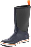 Ubon Rubber Rain Boots for Men Waterproof Fishing Garden Work Mid Calf Deck Boots Non Slip, Navy, Size 10