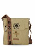 The House of tara Sturdy Cotton Canvas Messenger Bags for Men and Women | With two Magnetic Snap Buttons Flap Closure, Adjustable Body Strap & Multiutility Lobster Hook (Beige)