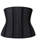 YIANNA Waist Trainer for Weight Los Women Tummy Control Body Shaper Short Torso Latex Corset Shapewear Workout Belt Black110266 2XL