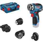 Bosch Professional 12V System GSR 12V-35 FC Cordless Drill/Driver (incl. 4 FlexiClick adapters, excluding Batteries and Charger, in L-BOXX 102) – FlexiClick System