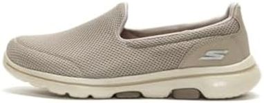 Skechers Women's GOwalk 5 Slip-On Sneaker, Taupe, US 7