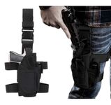 REDAPRIC Drop Leg Holster,Thigh Gun Holsters for Men Women, Airsoft Pistol Holster for Right Handed with Magazine Pouch Adjustable Tactical Leg Harness for Military Training Hunting Law Enforcement