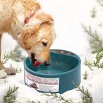 PETLESO Heated Dog Water Bowl - Outdoor Dog Water Bowl for Small to Large Dogs (68OZ, Dark Green)