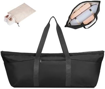 sportsnew Large Yoga Mat Bag with Shoes Compartment and Wet Pocket Ladies Pilates Gym Tote Bag with Yoga Mat Holder Strap for Women Men Workout Carrier Stuff Accessories, Black