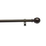 amazon basics Adjustable 1 inch Metal Curtain Rod with Round Finials and Brackets, (36 inch to 72 inch, Bronze)