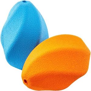 Amazon Basics - Juguete para perro, dispensador de comida, masticable, juego de 2, tamaño grande, Azul, Naranja