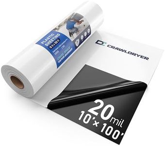 Crawl Space Vapor Barrier - 20 Mil Vapor Barrier - (10' x 100') - Tear Resistant, Heavy Duty Vapor Barrier, Drop Cloth Moisture Barrier Thick Plastic Sheeting Covering for Crawlspace Encapsulation