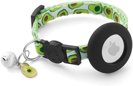 𝐋𝐀𝐅𝐀𝐘𝐈 𝐀𝐢𝐫𝐭𝐚𝐠 𝐂𝐚𝐭 𝐂𝐨𝐥𝐥𝐚𝐫 𝐁𝐫𝐞𝐚𝐤𝐚𝐰𝐚𝐲 with Bells and Fruit Pendants,Safety Kitten Collar with Apple Air Tag Holder for Girl Boy Cats,Pet Accessories,Gifts(Avocado)