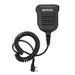 Retevis Walkie Talkies Speaker Mic,2 pin IP54 Waterproof Shoulder Mic Compatible with Retevis RT22 RT27 RT68 RT15 RB17 RT17 RT19 H777 Baofeng UV-5R 888S Radioddity WouXun Kenwood 2 Way Radio(1 Pack)