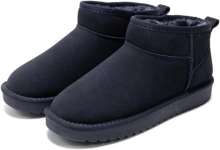 Project Cloud 100% Genuine Leather Ankle Boots for Women - Water Resistant with Memory Foam Insole Winter Boots for Women - Trending Shoes & Comfortable Women's Ankle Boots (Hippy, NAVYSUEDE, 9)