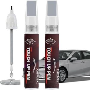2PCS Celestial Silver Metallic (1J9) Touch Up Paint Pen Compatible with Toyota - Exact Color Match, 2-in-1 Brush & Pen,Automotive Scratch Repair for RAV4/Camry/Corolla/Tacoma/Highlander