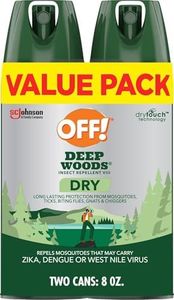 OFF! Deep Woods Insect Repellent Aerosol, Dry, Non-Greasy Formula, Bug Spray with Long Lasting Protection from Mosquitoes, 4 Oz, 2 Count
