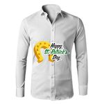St Patrick’s Day T-Shirts Men's Casual Shirts Mens Shirts Short Sleeved Shirts Summer Striped Casual Shirt Button Down Hawaiian Shirt for Beach Holiday Regular Fit Funny Irish Clover Hawaii Outfits