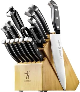 HENCKELS Premium Quality 15-Piece Knife Set with Block, Razor-Sharp, German Engineered Knife Informed by Over 100 Years of Masterful Knife Making, Lightweight and Strong, Dishwasher Safe