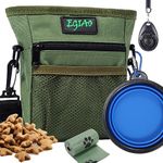 Egiao Dog Treat Pouch 2.0, Training Treat Pouch with Magnetic Closure,Built-in Poop Bag Dispenser,Waist Belt Clip - Including Collapsible Bowl,Training Clicker,1 Roll of Poop Bags