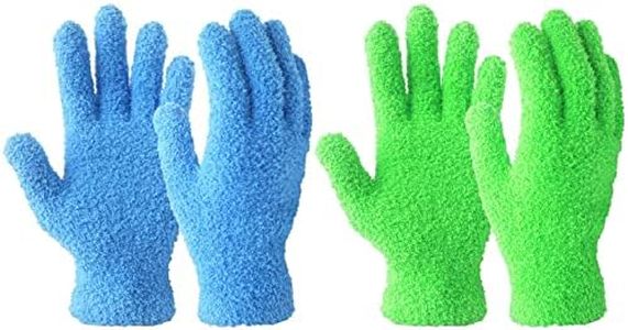 EvridWear Microfiber Dust Cleaning Gloves for House Cleaning, Perfect to Clean Mirrors, Lamps and Blinds. Auto Dusting Cleaning Gloves for Cars (Multi-Pack, 1 Pair Size L/XL 1 Pair Size S/M)