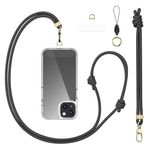 Birwiny Universal Phone Lanyard Adjustable Crossbody Phone Neck Strap & Wrist Strap, Clip & Go Phone Strap Compatible with iPhone & Most Phone, Black, Universal