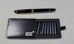 Montblanc Meisterstuck Classique Fountain Pen 144, Black with Gold Trim, 13670