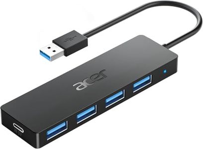 Acer USB Hub 4 Ports, Multiple USB 3.0 Hub, USB A Splitter for Laptop with USB C Power Port, USB Extender for A Port Laptop, Windows, Linux, Acer PC and More (0.7ft)