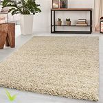 Wadan 160x230cm Light Beige Shaggy Rugs Living Room |5mm Thick Pile | Extra Large Small Medium | Rectangular Size | Soft Touch | Living Room Area Rugs | Non Shedding