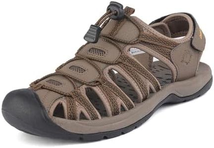 DREAM PAIRS Men's 160912-M-NEW Khaki Yellow Adventurous Summer Outdoor Sandals Size 14 M US