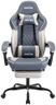 SUKIDA Grey Gaming Chair Massage - Gamer Chair Adult Gamers Choice Size Cool Big People, Fbric PC Video Game Ergonomic Gamingchair with Footrest, Racing Office Computer Reclining Comfortable Recliner