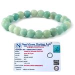 Gemaltic Healing Crystals 8mm Gorgeous Semi-Precious Gemstones Round Beads Energy Power Crystal Reiki Healing Elastic Stretch Bracelet For Women men Gifts (Green Amazonite)