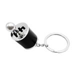 Kewucn Car Shifter Gear Keychain, Creative 6 Speed Manual Transmission Shift Lever Keyring, Auto Gearbox Shifter Key Chain (Black)