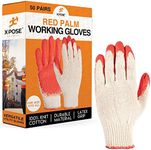 Red Palm Working Gloves - 50 Pairs 