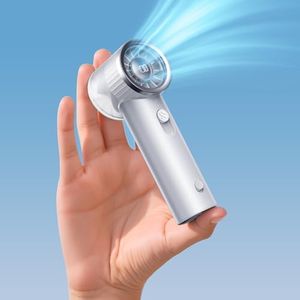 RANVOO 2025 Mini & Powerful Turbo 100 Speeds Cooling Handheld Fan Rechargeable LED Display Personal Fan for Outdoor Travel Portable Hand Fan, Mother's Day Gift, for Women & Men, Stylish, Arctic White