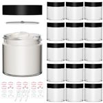 4 oz Clear Glass Jars with Lids,15 Pack Empty Cosmetic Jars with Inner Liners and Black Lids,120ml Refillable Round Glass Containers Cream Jars for Lotions,Essential Oils