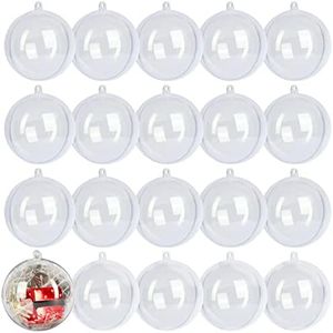 LYLYFAN Christmas Ornaments Ball DIY Clear Plastic Fillable Ball 80mm for Holiday Wedding Party Home Decor