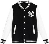 Fleece Rihani Fab 2023-2024 Men's Clothes Pilot Bomber Couple Jacket University Varsity Solid Color Casual Korean Boys Tops (Large, Black)