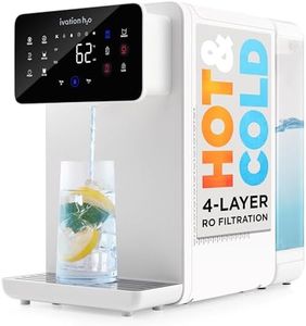 Ivation H2O Hot & Cold Countertop, Reverse Osmosis Water Filter, TDS Filter System, 4 Stage RO Water Filtration, 6 Temperature Presets, 3:1 Pure to Drain, Portable Plug-and-Play - White