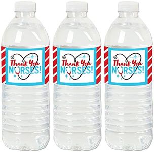 Big Dot of Happiness Thank You Nurses - Nurse Appreciation Week Water Bottle Sticker Labels - Set of 20