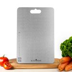 Bloomingdale Stainless Steel Chopping Board for Kitchen Multipurpose Kitchen Accessories Items for Vegetable, Fruits Cutting Board for Kitchen Non Slip Chopping Board Steel, Large Size Cutting Board