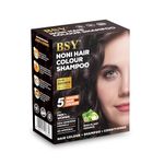BSY Noni Dark Brown Hair Color Shampoo (20ml x 6 Sachets) | Ammonia Free Hair Color Shampoo for men, Natural Dark Brown Permanent Hair Dye Shampoo for women, Noni Fruit Hair Dye,5 Minutes Hair Colour