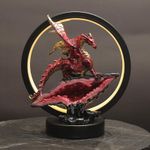 Hmusnwo Dragon-Figurine Lamp Decor-Light Stuff Gifts - Light Up LED Collectible Red Dragon Statue Home Décor 8" H