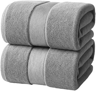 Infinitee Xclusives– Luxury Bath Sheets Towels – 2 Pack 600 GSM (35X70 Inches)– 100% Ring Spun Cotton Large Bath Towels for Bathroom (Charming Grey, Bath Sheet Pack of 2)
