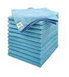 SOFTSPUN Microfiber Cleaning Cloths, 12pcs 40x40cms 220 GSM Sky Blue! Highly Absorbent, Lint and Streak Free, Multi -Purpose Wash Cloth for Kitchen, Car, Window, Stainless Steel, Silverware.…