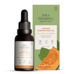Juicy Chemistry Organic Pumpkin Seed Oil, 30ml | 100% Pure, Cold Pressed & Therapeutic Grade | Nourishes Skin, Hair & Scalp | Natural DHT Blocker | Hydrating & Rich in Antioxidants | Strengthens Nails & Prevents Chipping | Dermatologically Tested