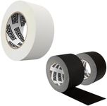 Lockport Gaffer Tape Bundle - White Gaffer Tape 45 Yds x 2 Inches + 2 Rolls Black Gaffer Tape 30 Yds x 3 Inches