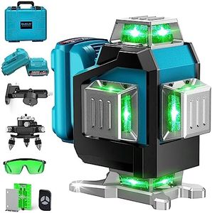 Laser Level, Elikliv Laser Level 360 Self Leveling, 200Ft Green Laser Level Lines Tool, 4x360° Cross Line Laser, Self Leveling Laser Level for Construction＆Picture Hanging,Rechargeable Batterie(16Hrs)