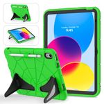 Jaorty Kids Case for iPad 10th Generation 10.9 inch 2022, for iPad 10th Case, 2 in 1 Rugged Shockproof Hybrid Heavy Duty with Stand Cute Kids Tablet Case for Kids Toddlers Boys, Green/Black