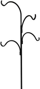 BestNest Erva Wrought Iron Four Arm Shepherd Hook, Black, 92”H