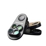 Adcom 4 in 1 Mobile Phone Camera Clip On Lens Kit - Compatible with All iPhone & Android Devices (Black)