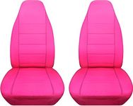 Totally Covers Solid Car Seat Covers: Hot Pink - Universal Fit - Front - Buckets - Option for Airbag, Seat Belt, Armrest & Seat Release/Lever Compatible (23 Colors)